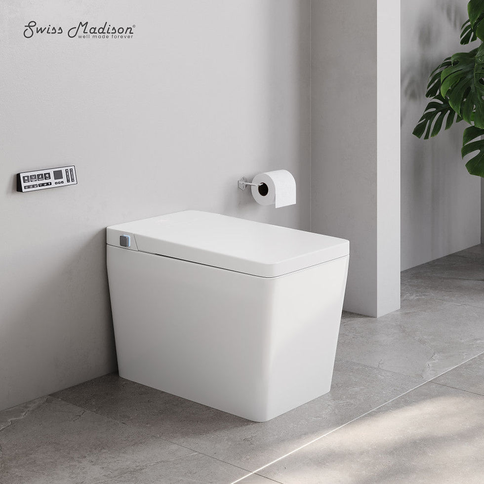 Thumbnail: Swiss Madison Concorde Smart One-pc 1.28 GPF Single Top Flush Toilet in
