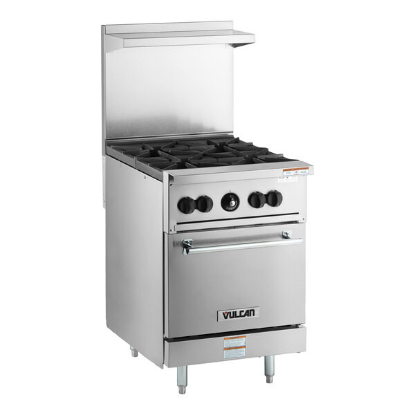 Vulcan 24S-4BN Endurance Natural Gas 4 Burner 24″ Range with Standard Oven Base