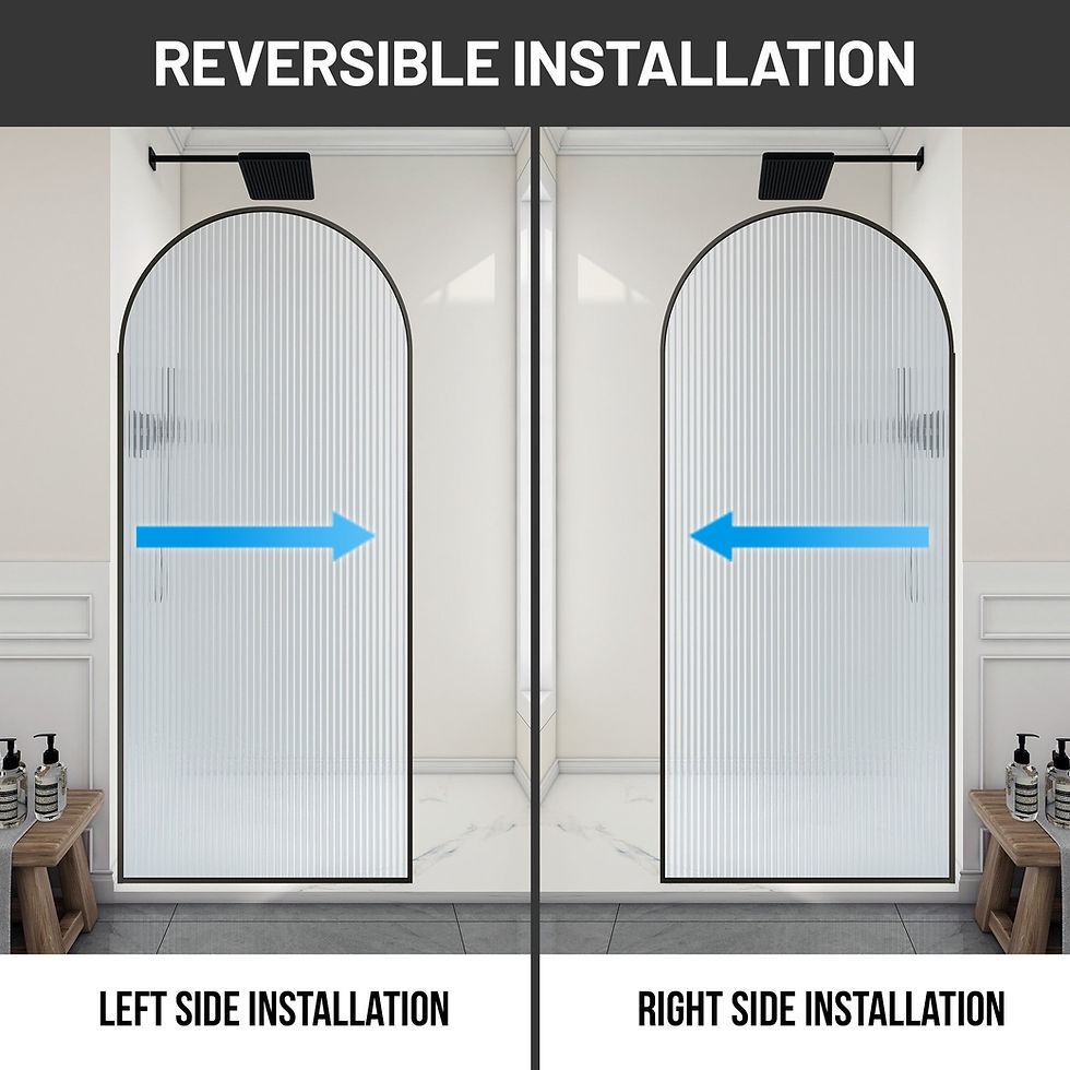 Thumbnail: ANZZI Ember Series 78 in. x 34 in. Framed Arch Fixed Shower Screen Door