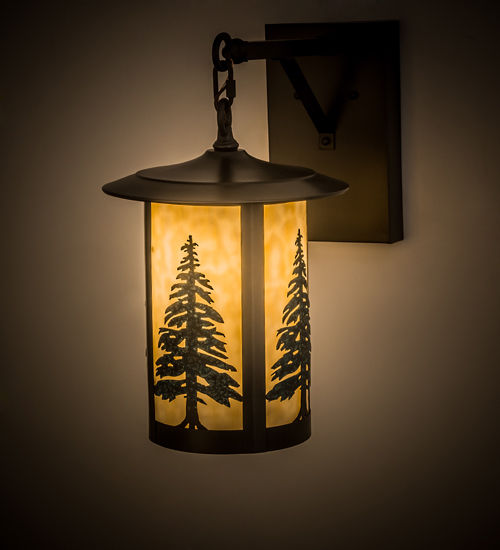 Meyda 10" Wide Fulton Tall Pines Hanging Wall Sconce