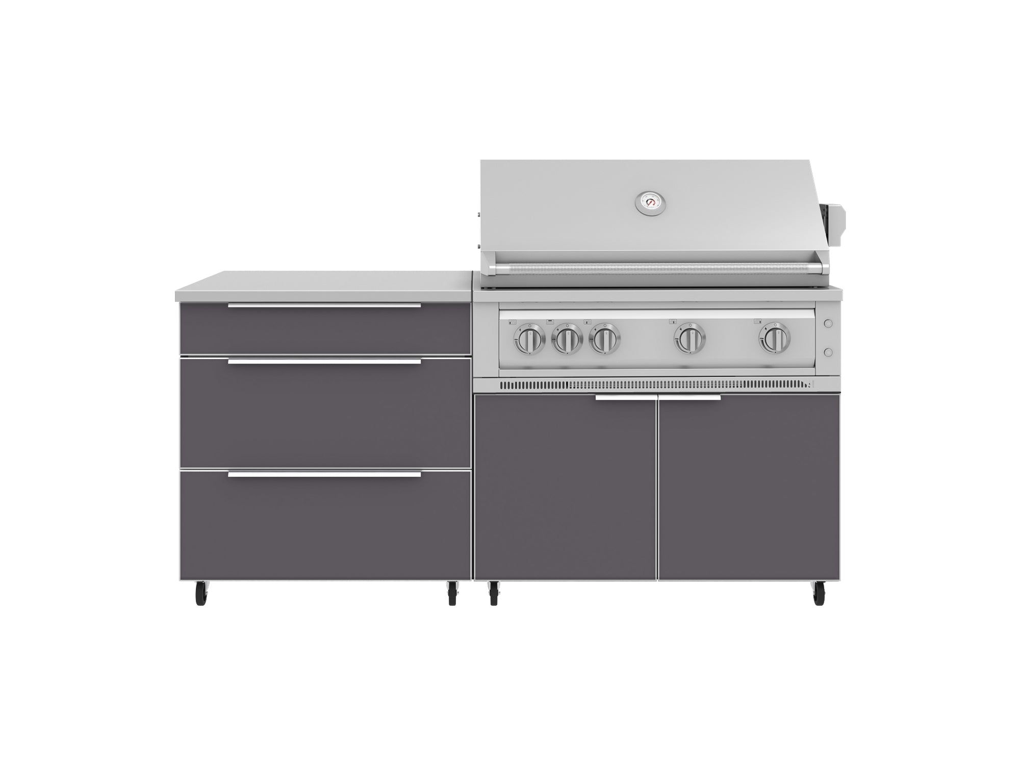 Outdoor Kitchen AL 4PC Set (3D, 40 IGC, 32in Top, LP Plat Insert Grill) With Cas