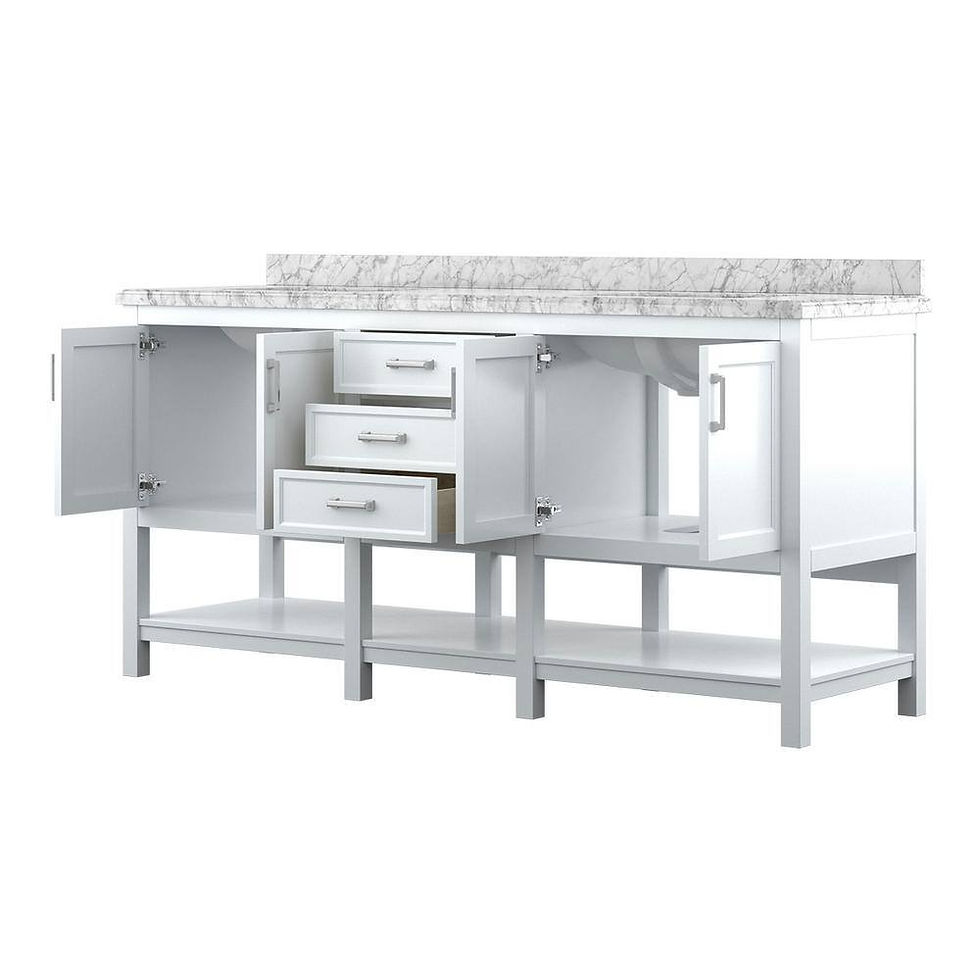Thumbnail: Design Element Bath Kitchen Affinity 72" Double Sink Vanity w/ White &
