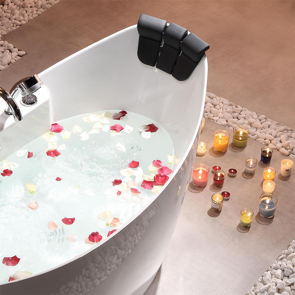 Thumbnail: ibathtub 59" Freestanding Boat-shaped Whirlpool Bathtub w/ Center Drain