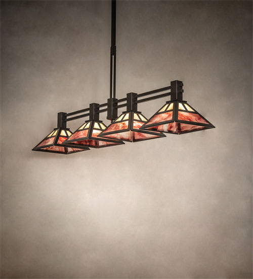 Meyda 64" Long Soffe "T" Mission 4 Light Island Pendant