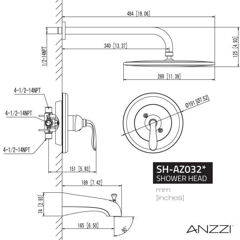 Thumbnail: ANZZI Meno Series Single-Handle 1-Spray Tub and Shower Faucet
