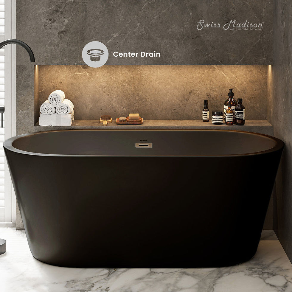 Thumbnail: Swiss Madison Claire 60" Freestanding Bathtub in Matte Black