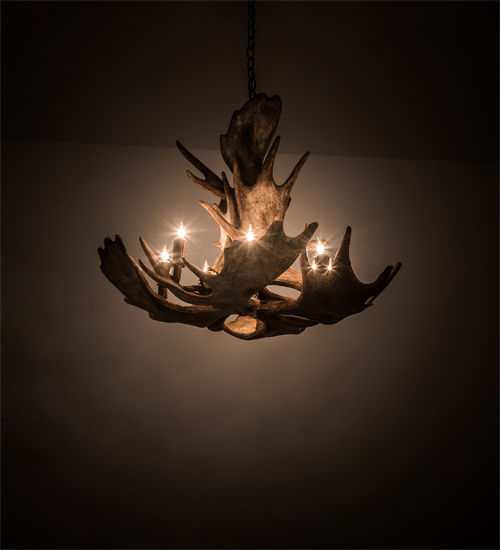 Meyda 33" Wide Antlers Moose 10 Light Chandelier