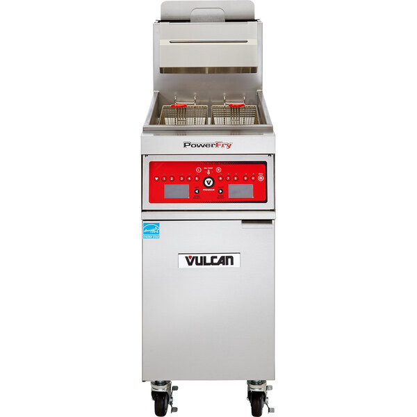 Vulcan 1VK85C-1 PowerFry5 85-90 lb. Natural Gas Floor Fryer with Computer Contro
