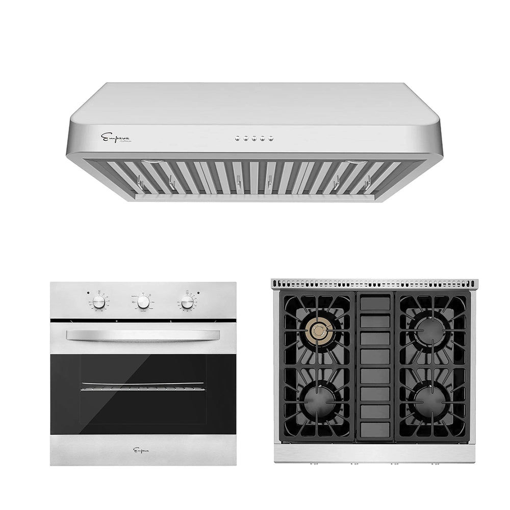 3 PCS / 30" Gas Cooktop & 30" Range Hood & 24" Wall Oven-30GC30 & 30RH01 & 24WOB