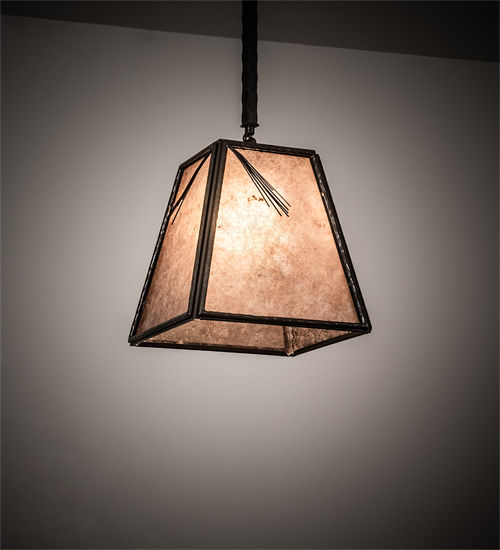 Meyda 12" Square Lone Pine Needle Pendant