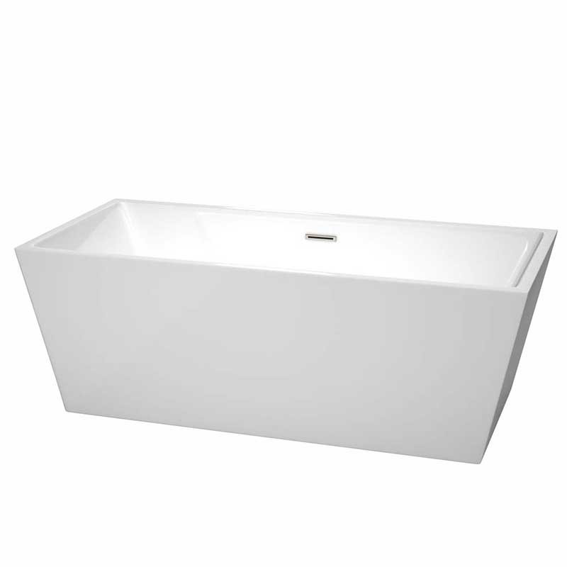 Wyndham Collection Sara 67″ Freestanding Bathtub in White – WCBTK151467BNTRIM