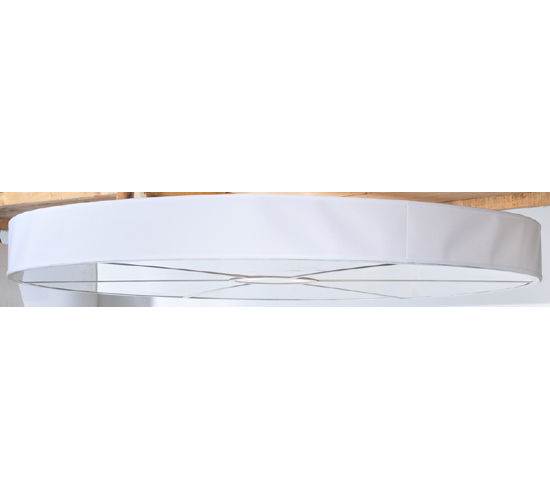Meyda 72"W Cilindro White Textrene Flushmount
