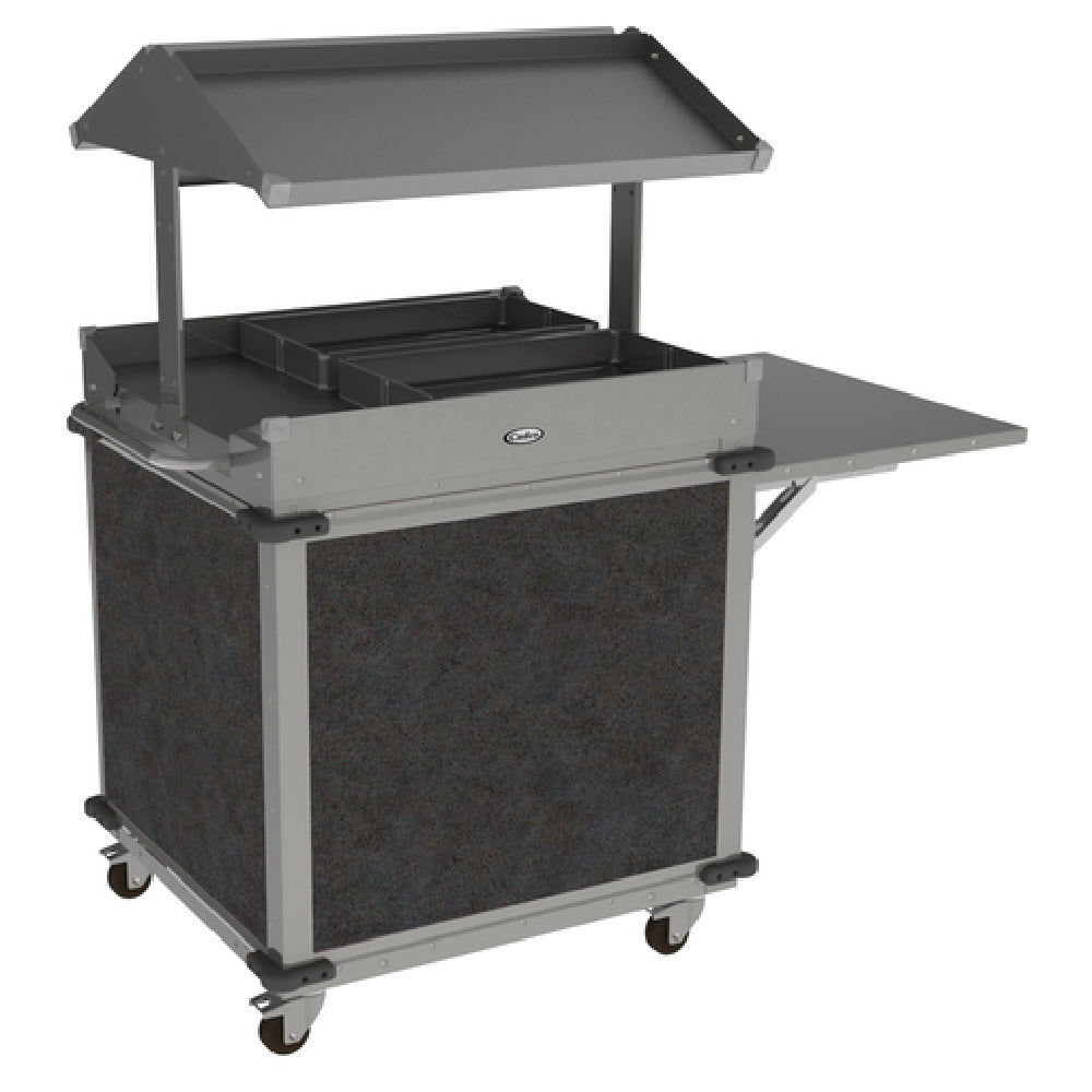 Cadco CBC-GG-B2-L3 63" Mobile Merchandising Cart Dual Sided Stainless