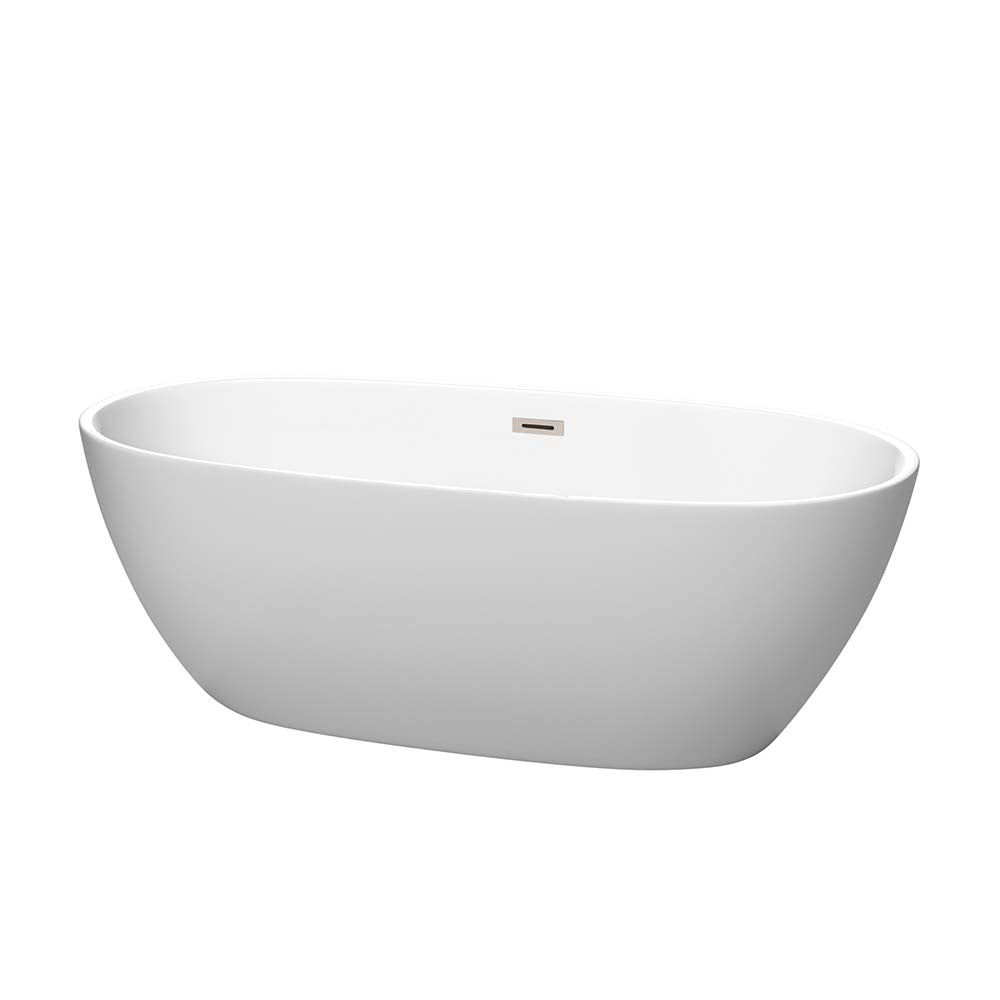 Wyndham Collection Juno 67 Inch Freestanding Bathtub in - WCBTE306167MWBNTRIM