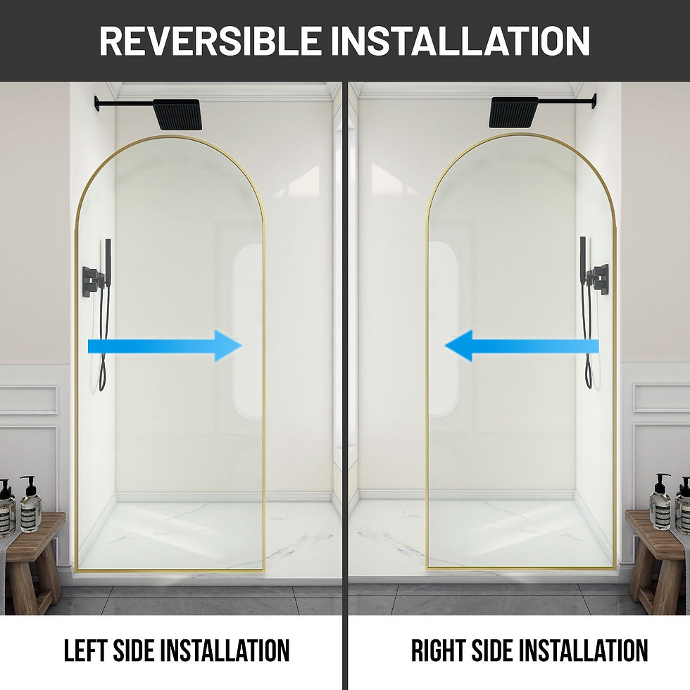 Thumbnail: ANZZI Ember Series 78 in. x 34 in. Framed Arch Fixed Shower Screen Door