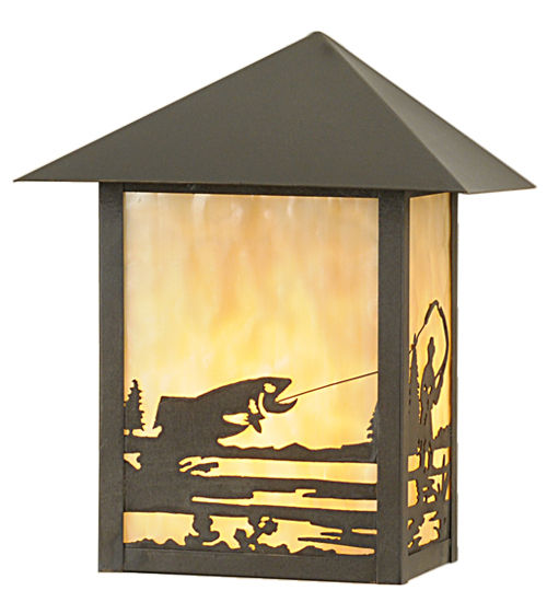 Meyda 9" Wide Seneca Fly Fishing Creek Wall Sconce