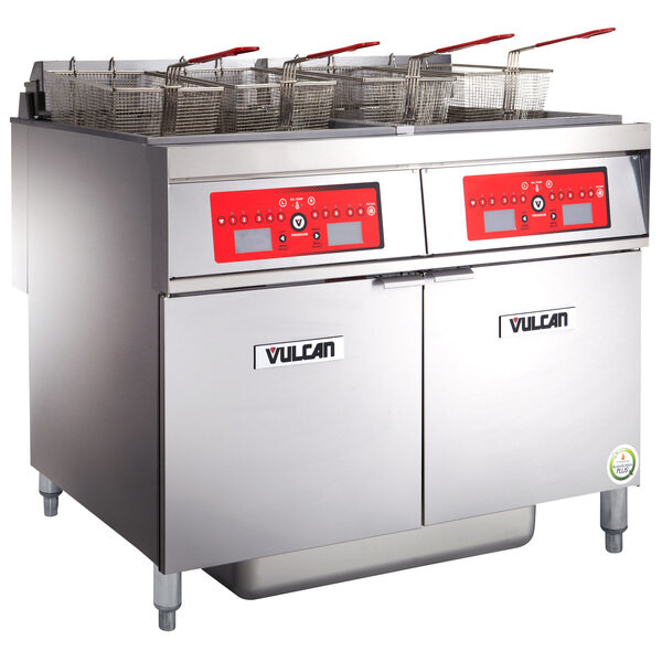 Vulcan 2ER85CF-2 170 lb. 2 Unit Electric Floor Fryer System with Computer Contro