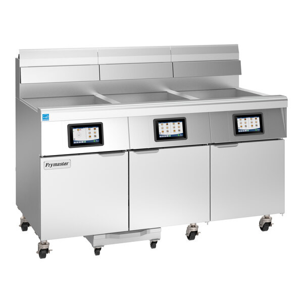 Frymaster FilterQuick 3FQG60T Oil-Conserving Gas Floor Fryer with (3) 63 lb. Ful