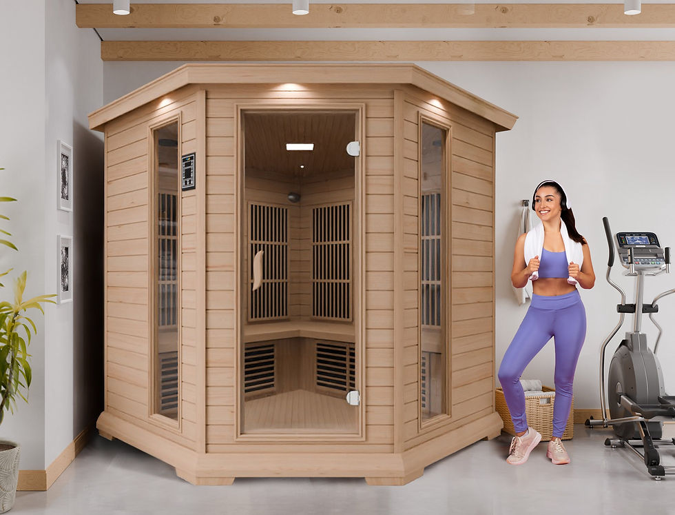Thumbnail: SaunaSpa Mauritius 5-Person Carbon FAR Infrared Hemlock Wooden Indoor