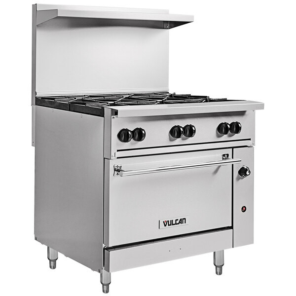 Vulcan 36C-6BN Endurance 6 Burner 36″ Natural Gas Range with Convection Oven Bas