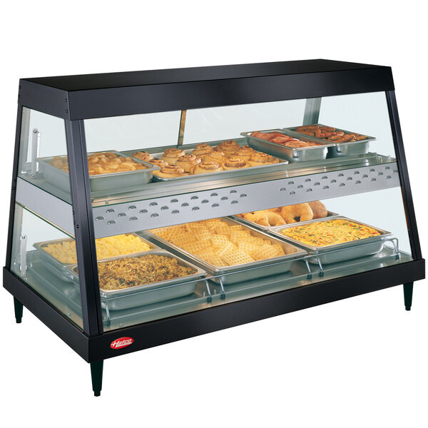 Hatco GRHDH-3PD Black Stainless Steel Glo-Ray 46 3/8″ Full Service Dual Shelf Me