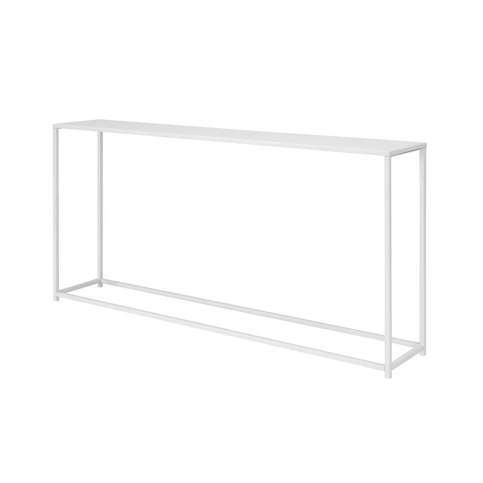 Thumbnail: Benzara Eme 56" Console Table, Rectangular Top, White Finish Metal
