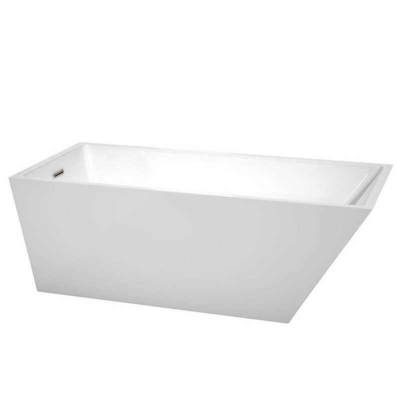 Wyndham Collection Hannah 67″ Freestanding Bathtub in White – WCBTK150167BNTRIM