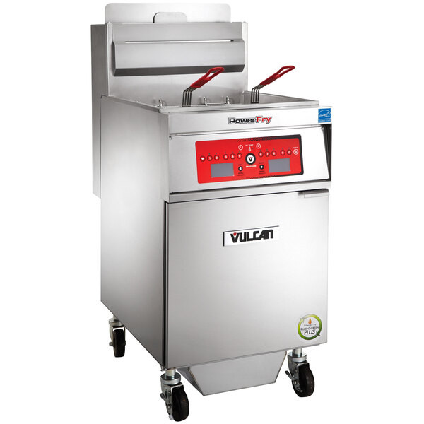 Vulcan 1TR65CF-1 PowerFry3 Natural Gas 65-70 lb. Floor Fryer with Computer Contr