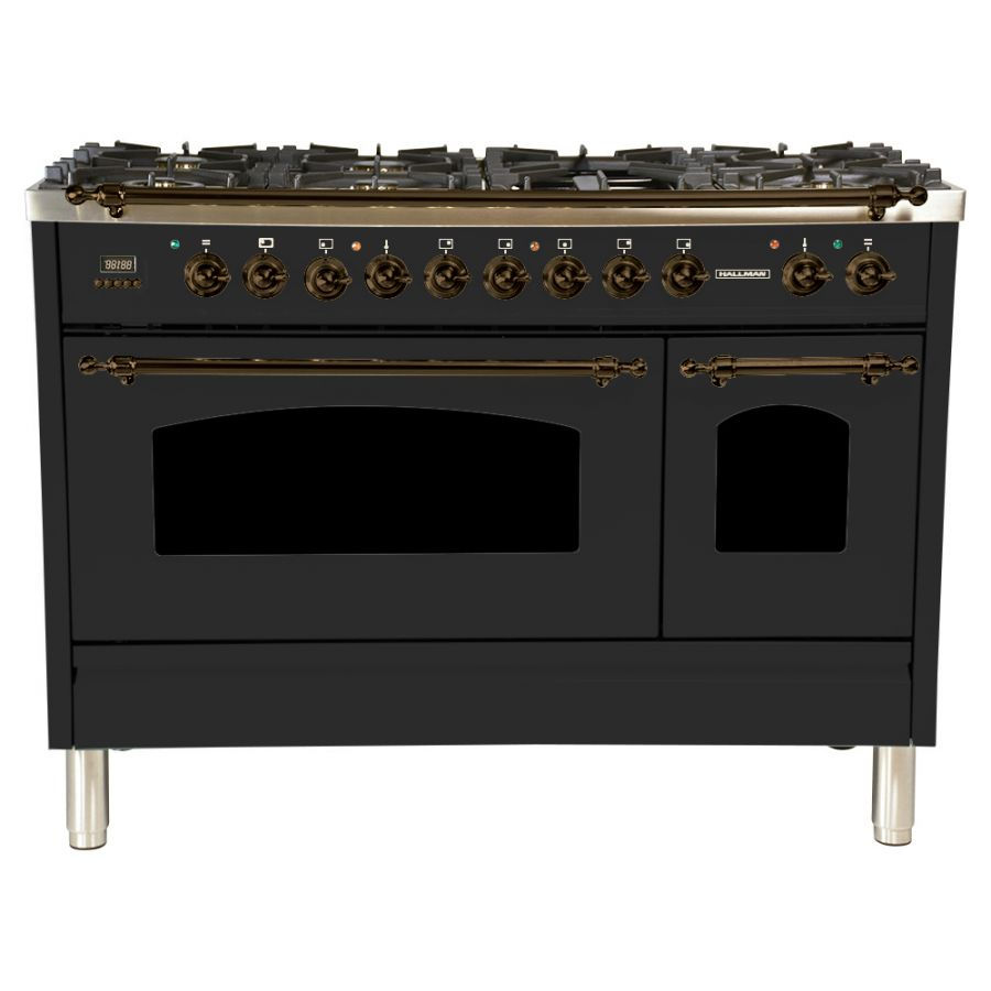 Thumbnail: Hallman Industries Hallman 48 in. Double Oven Duel Fuel Italian Range