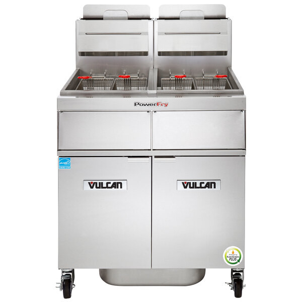 Vulcan 2TR45AF-2 PowerFry3 Liquid Propane 90-100 lb. 2 Unit Fryer System with So