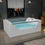Thumbnail: 71" Freestanding Combo Massage Whirlpool Inline Heater 2-Person Bathtub with Dua