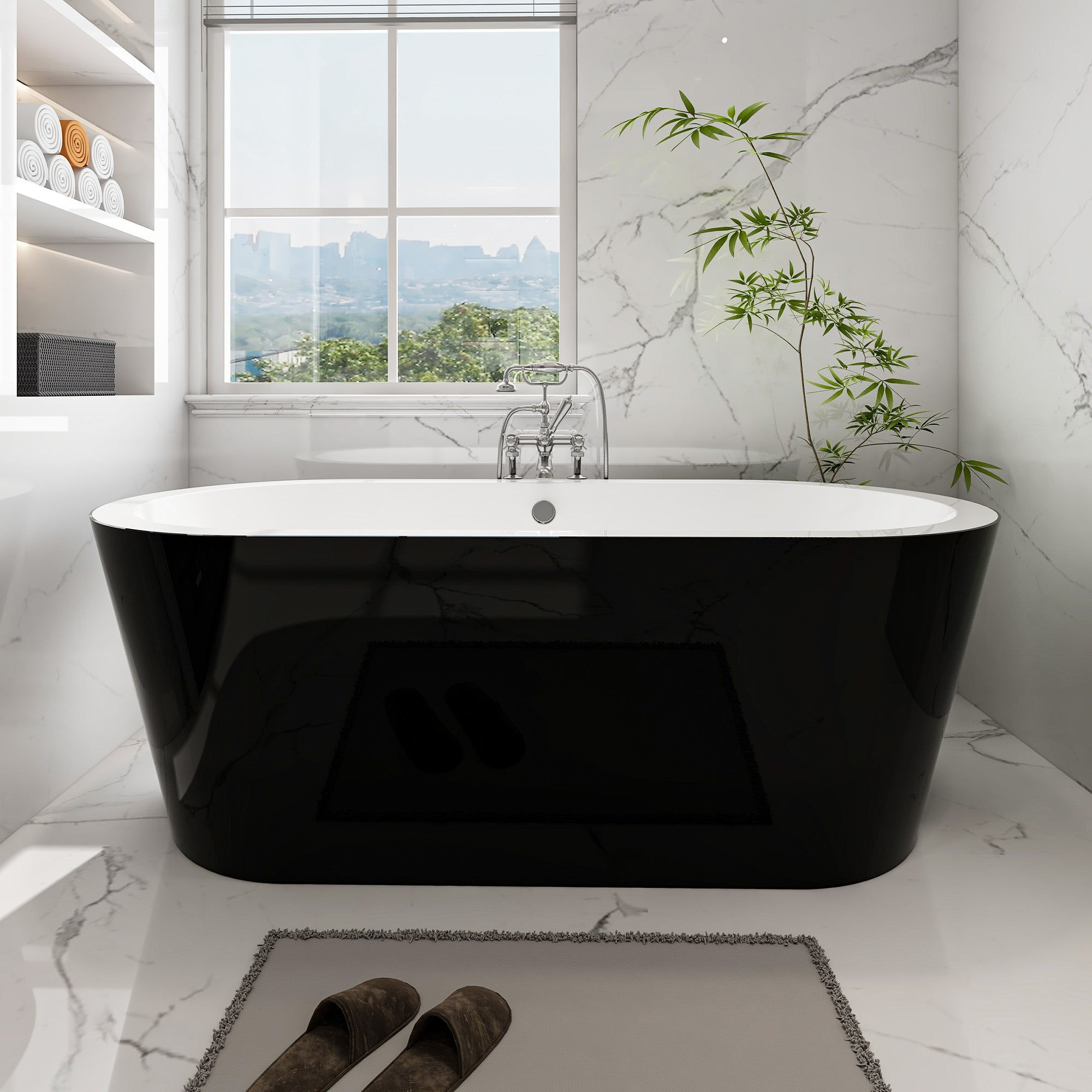 Vanity Art Acrylic Flatbottom Freestanding Bathtub B81 Cholet