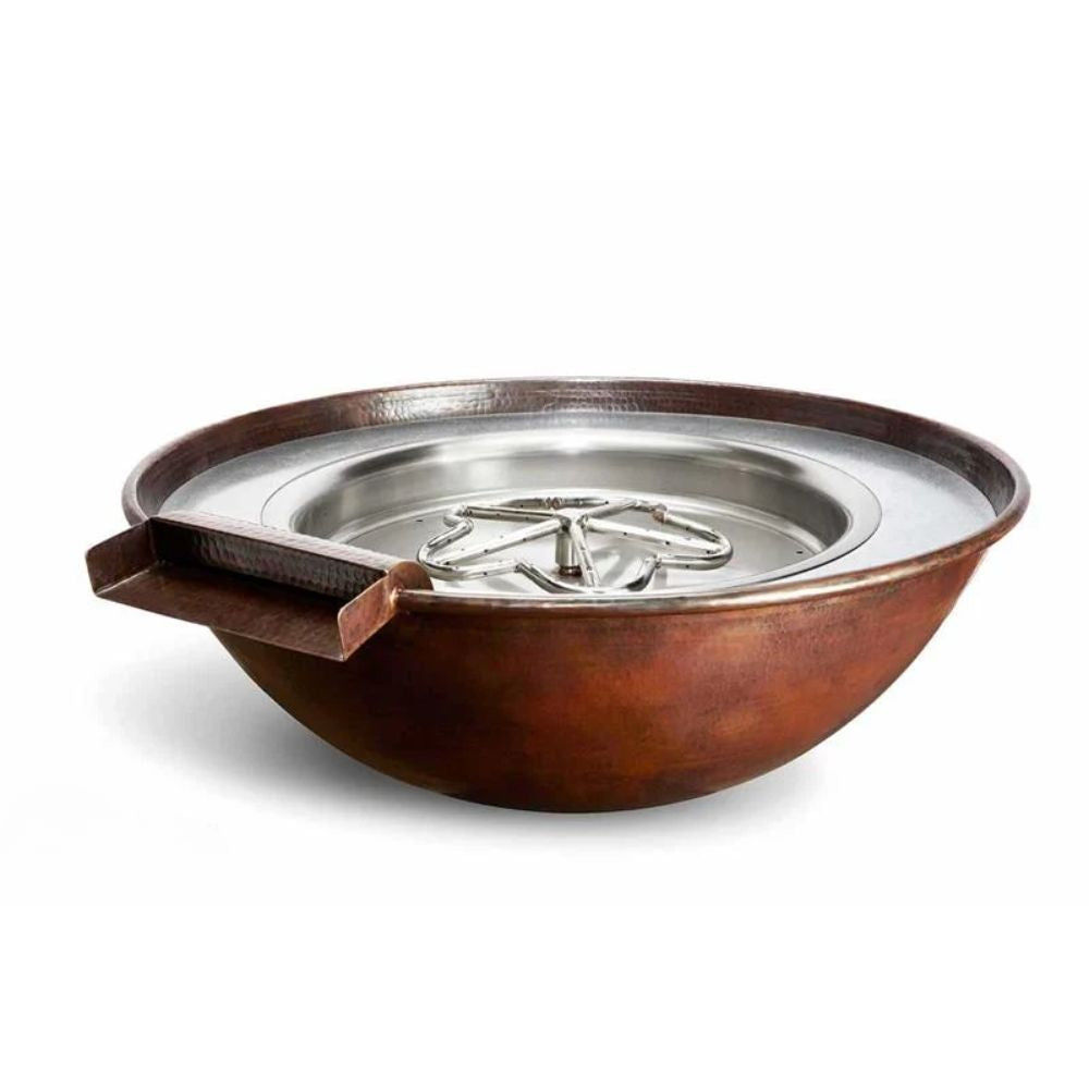 Tempe Round Copper Gas Fire and Water Bowl - Liquid Propane