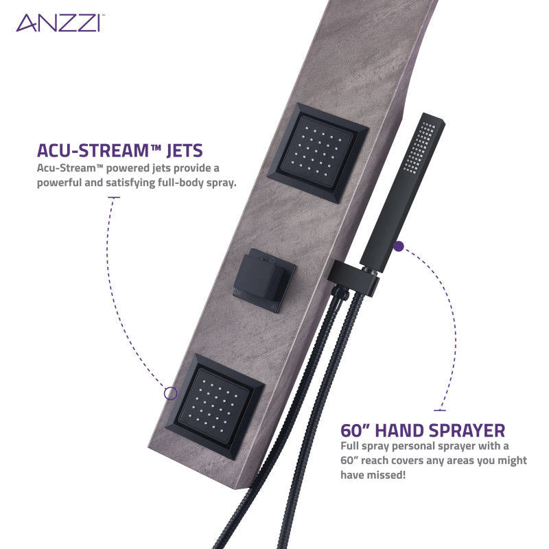 Thumbnail: ANZZI Aura 2-Jetted Shower Panel with Heavy Rain Shower & Spray Wand