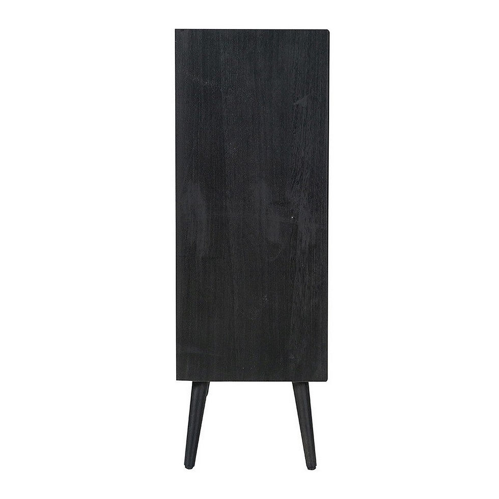 Thumbnail: Benjara Dana 40" Storage Cabinet, Wood Frame, 2 Shelves, 2 Rattan