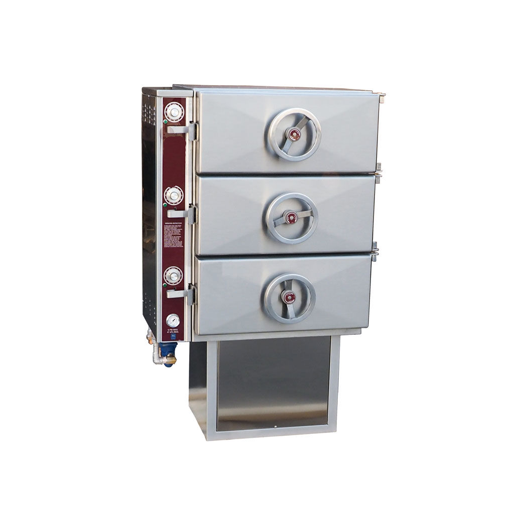Crownsteamgroup - Direct Steam Pressure Steamer, 3 Compartments Wall Mounted, 11