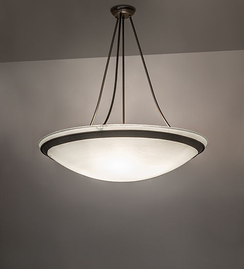 Meyda 32"W Opal Satine Inverted Pendant