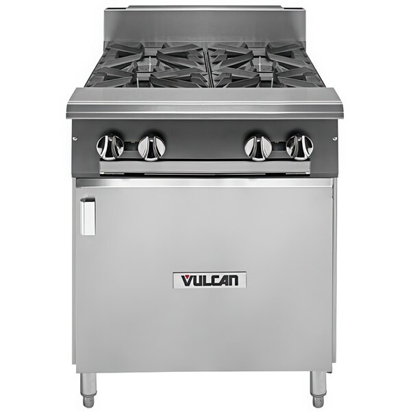 Vulcan V4B24B-NAT V Series Natural Gas 4 Burner 24″ Heavy-Duty Range with Cabine