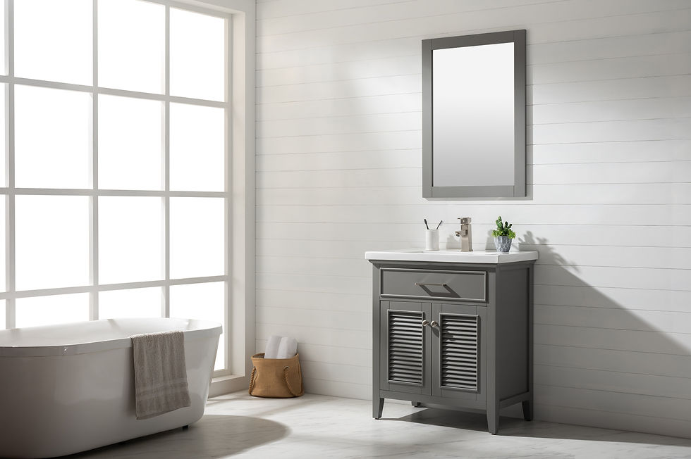 Thumbnail: Design Element Bath Kitchen Cameron 30" Single Sink Vanity w/ Porcelain