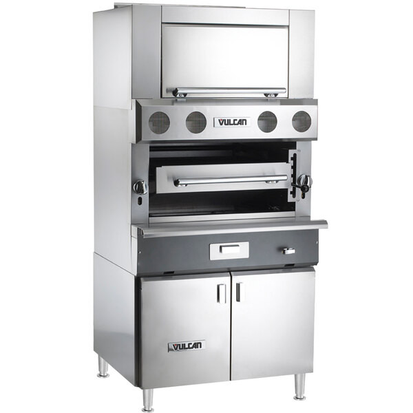 Vulcan VBB1BF-NAT Natural Gas Upright Ceramic Broiler with Cabinet Base and Fini