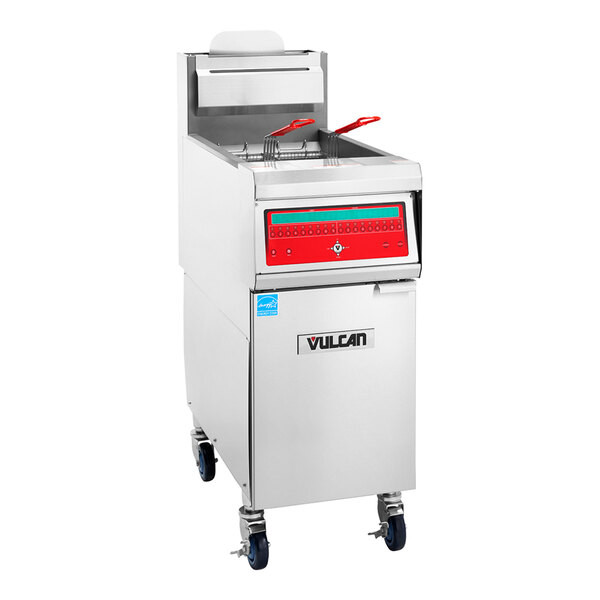 Vulcan 1VHG50C-LP QuickFry Series 50 lb. Liquid Propane Floor Fryer with Compute