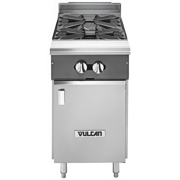 Vulcan V2B18B-NAT V Series Natural Gas 2 Burner 18″ Heavy-Duty Range and Cabinet
