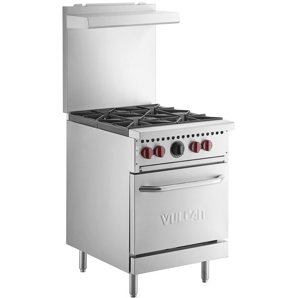 Vulcan SX24-4BN SX Series Natural Gas 4 Burner 24″ Range with Space Saver Oven