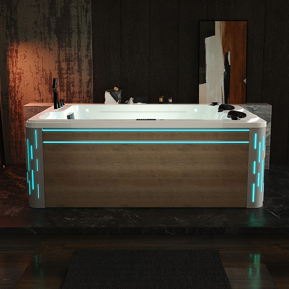 Thumbnail: ibathtub 75 in. Freestanding Luxury Thermostatic 2-Person Rectangle LED