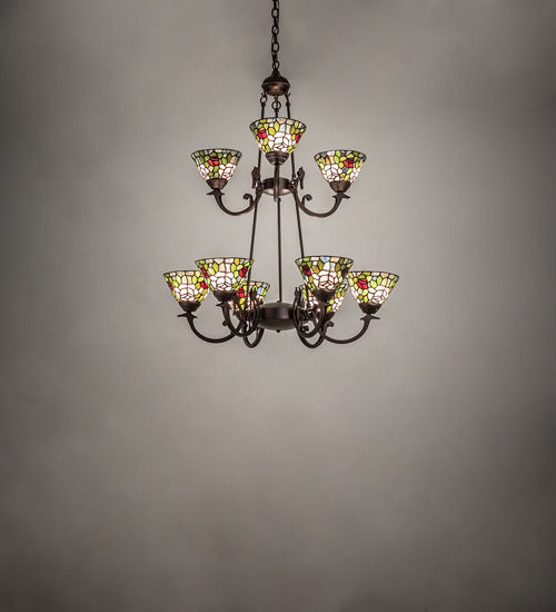 Meyda 32" Wide Tiffany Roman 9 Light Chandelier