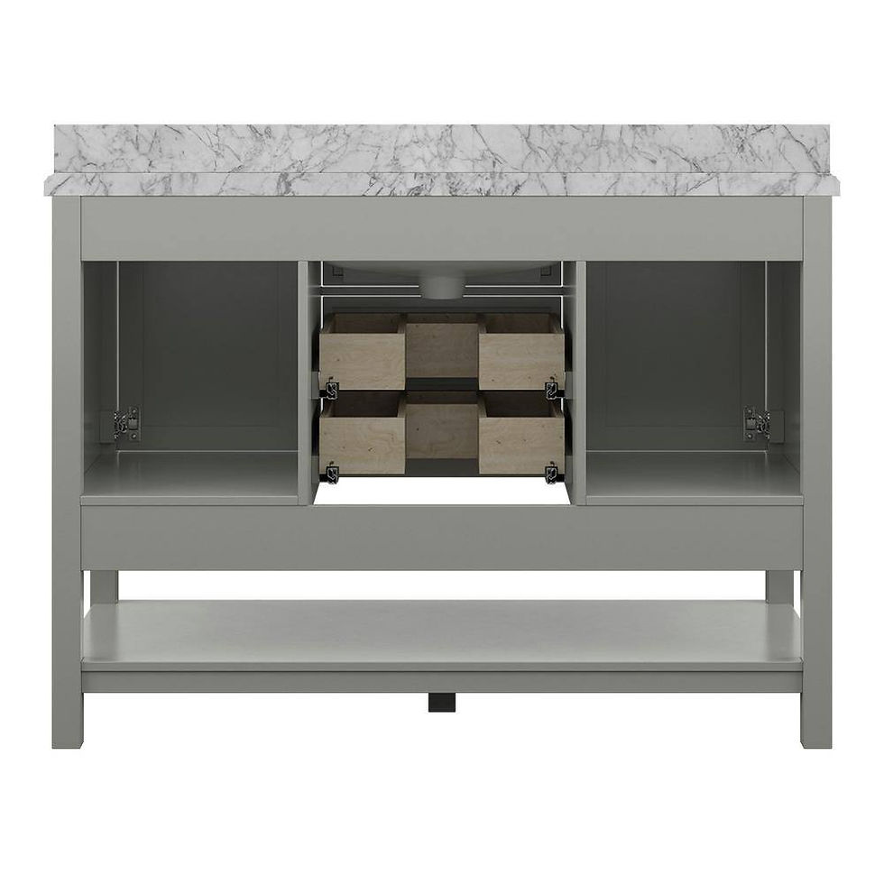 Thumbnail: Design Element Bath Kitchen Affinity 49" Single Sink Vanity w/ White &