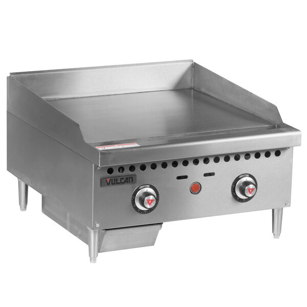 Vulcan VCRG24-T1 Natural Gas 24″ Countertop Griddle with Snap-Action Thermostati