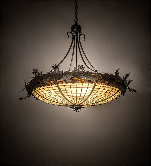Meyda 40" Wide Greenbriar Oak Inverted Pendant