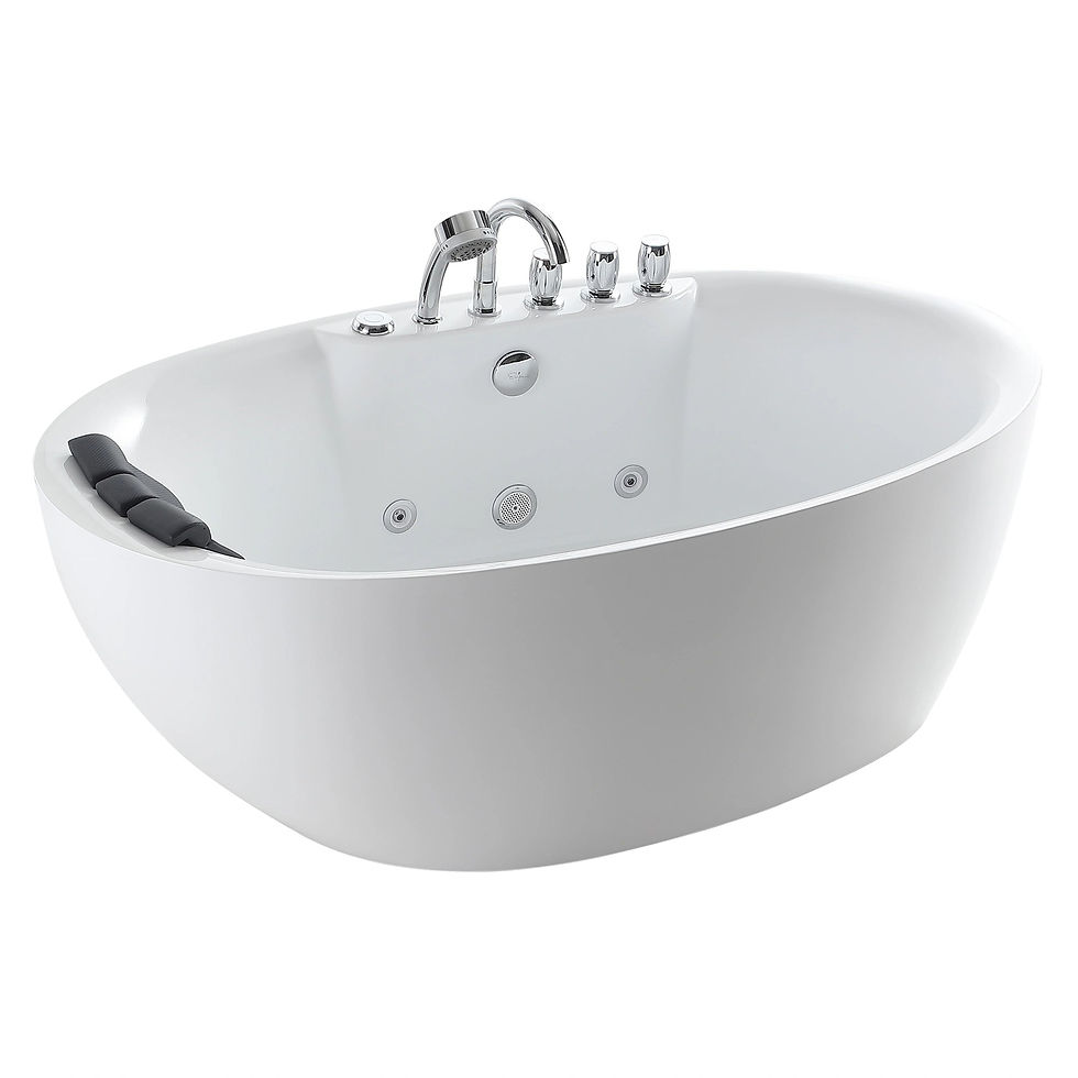 Thumbnail: 71" Acrylic Freestanding Whirlpool Bathtub with Center Drain