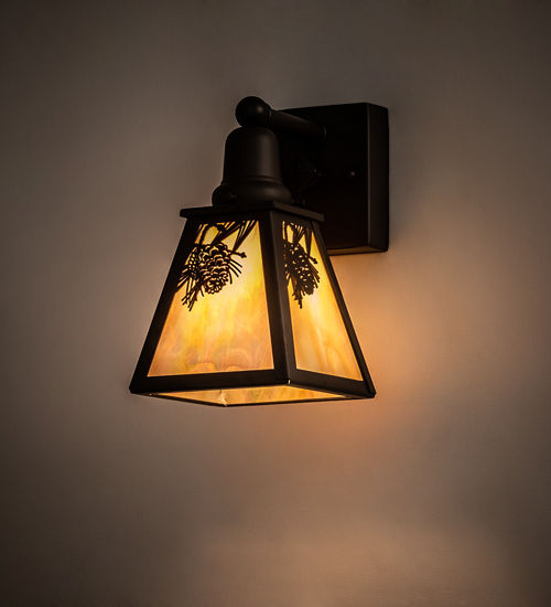 Meyda 6" Wide Winter Pine Wall Sconce